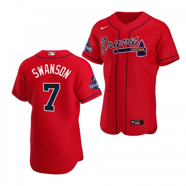 Men's Braves Dansby Swanson 2021 World Series Champions Authentic